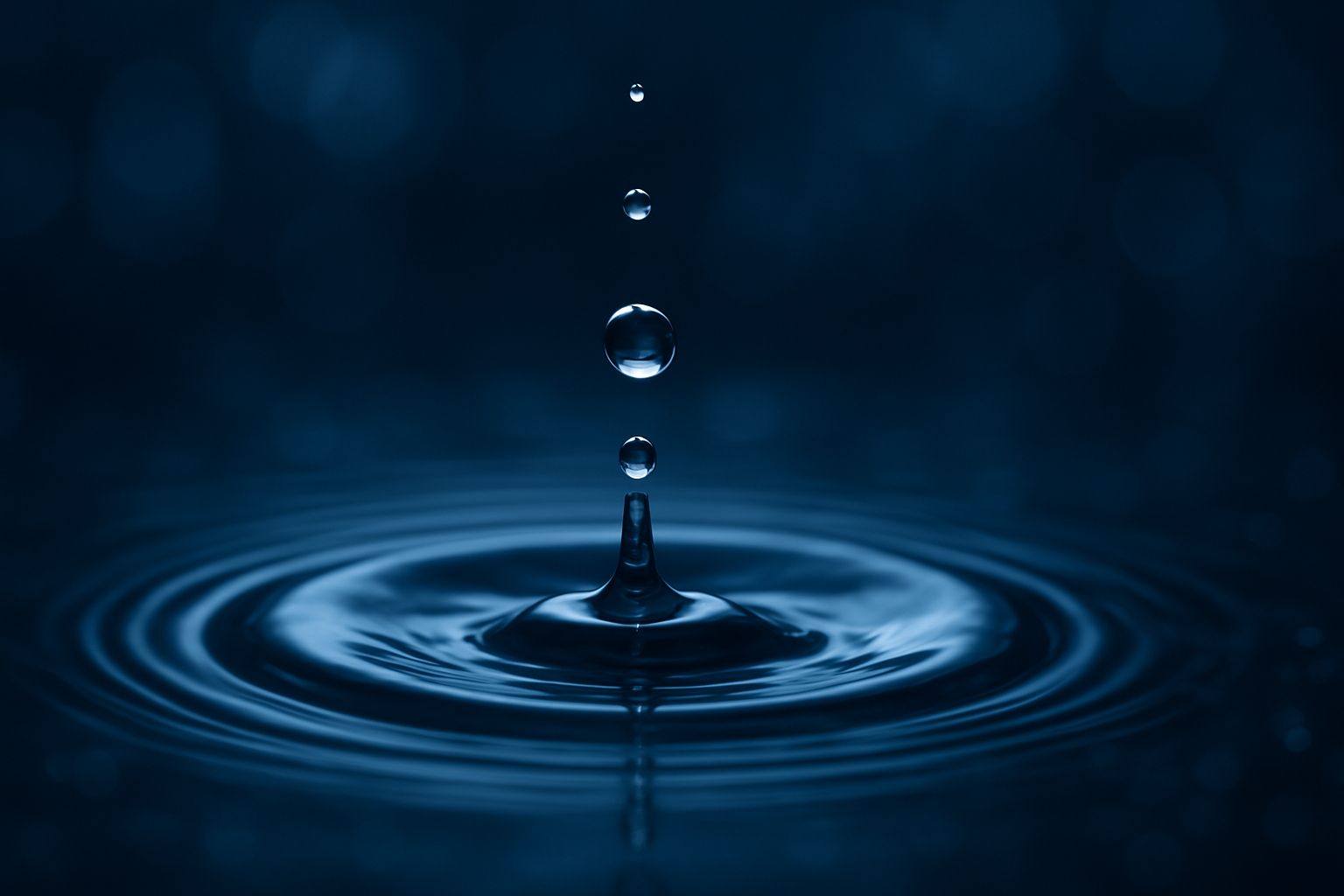 Water droplet creating ripples - representing liquid transformation